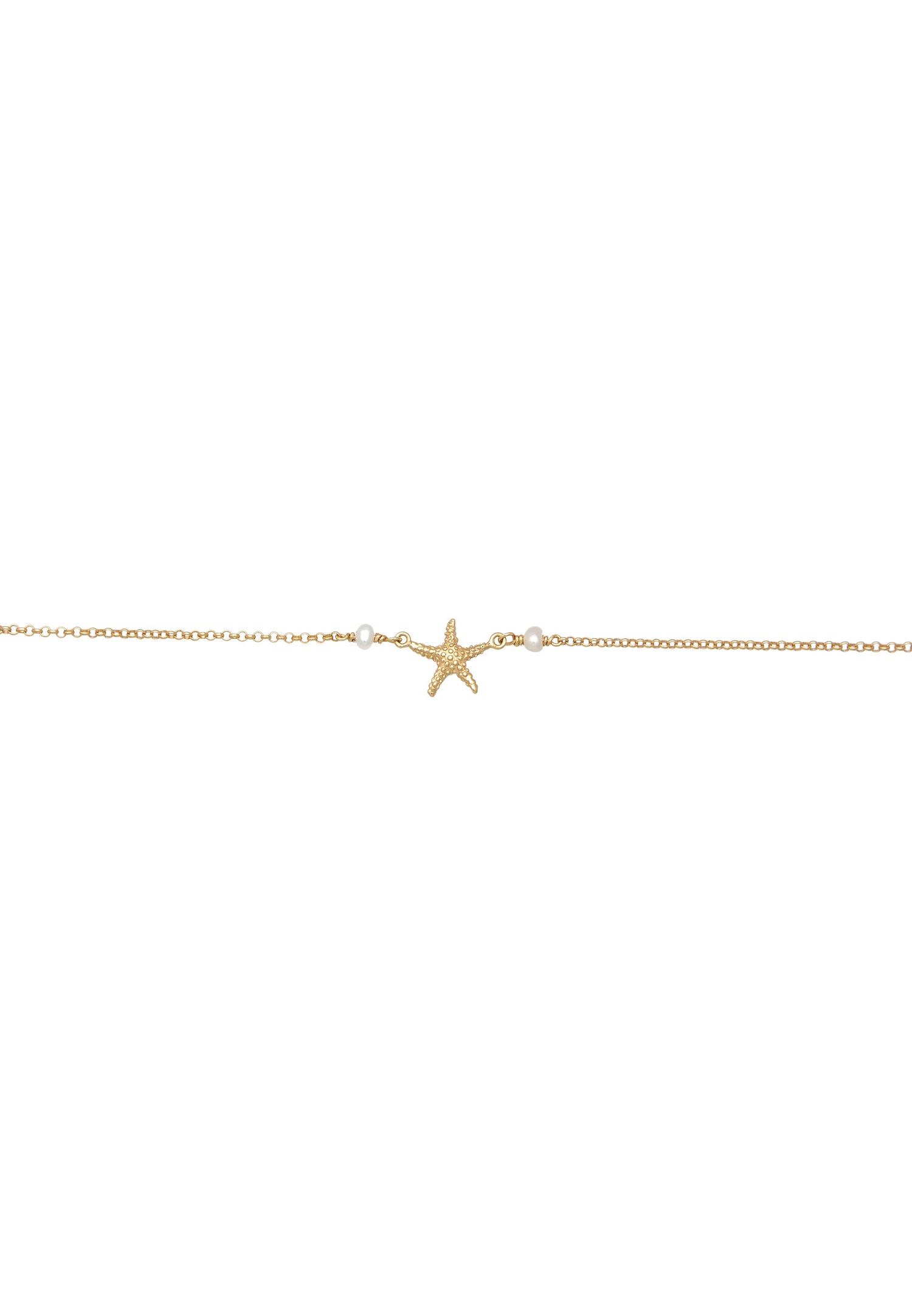 Collana girocollo da donna Elli con ciondolo a forma di stella marina e perla coltivata d'acqua dolce in argento sterling 925 placcato oro