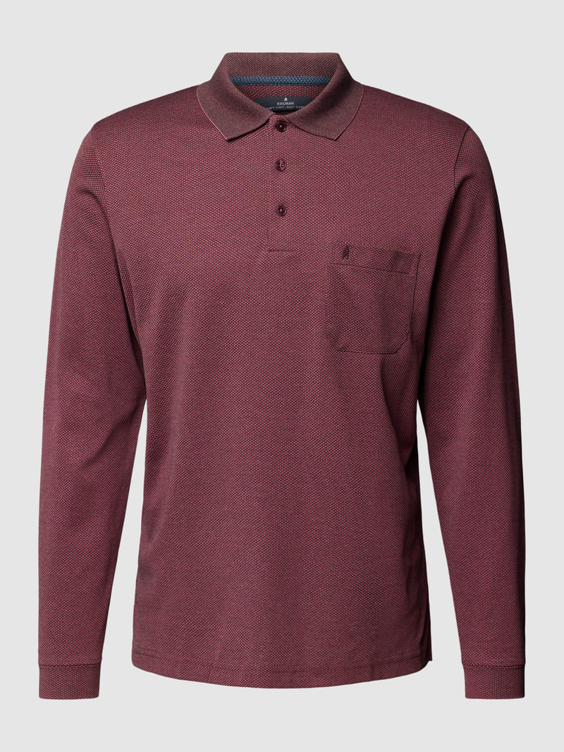 Poloshirt im langärmeligen Design Modell 'CARBON' in rot