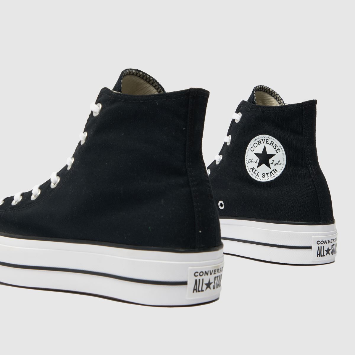 Converse – All Star – Lift – Svarta och vita höga sneakers