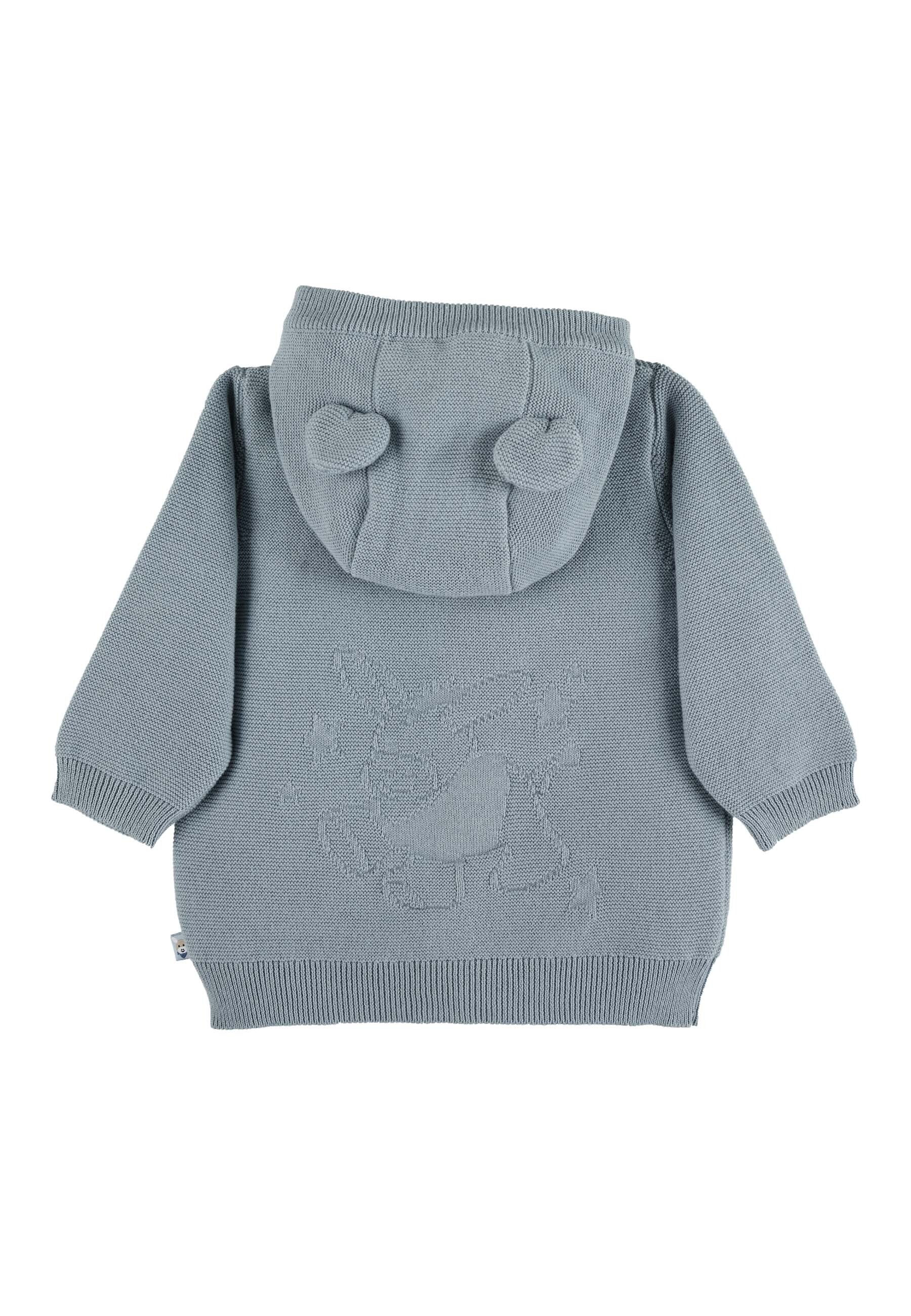 GOTS Baby-Strickjacke Esel Emmi Boy mit Knöpfen