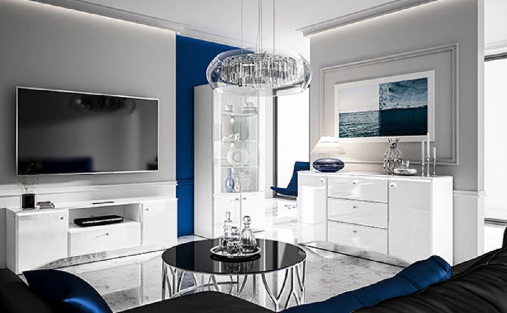 Feldmann-Wohnen Wohnzimmer-Set GLAMOUR, (Set), 1 Vitrine + 1 Sideboard + 1 Lowboard