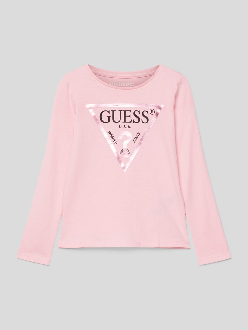 Longsleeve mit Label-Print in pink