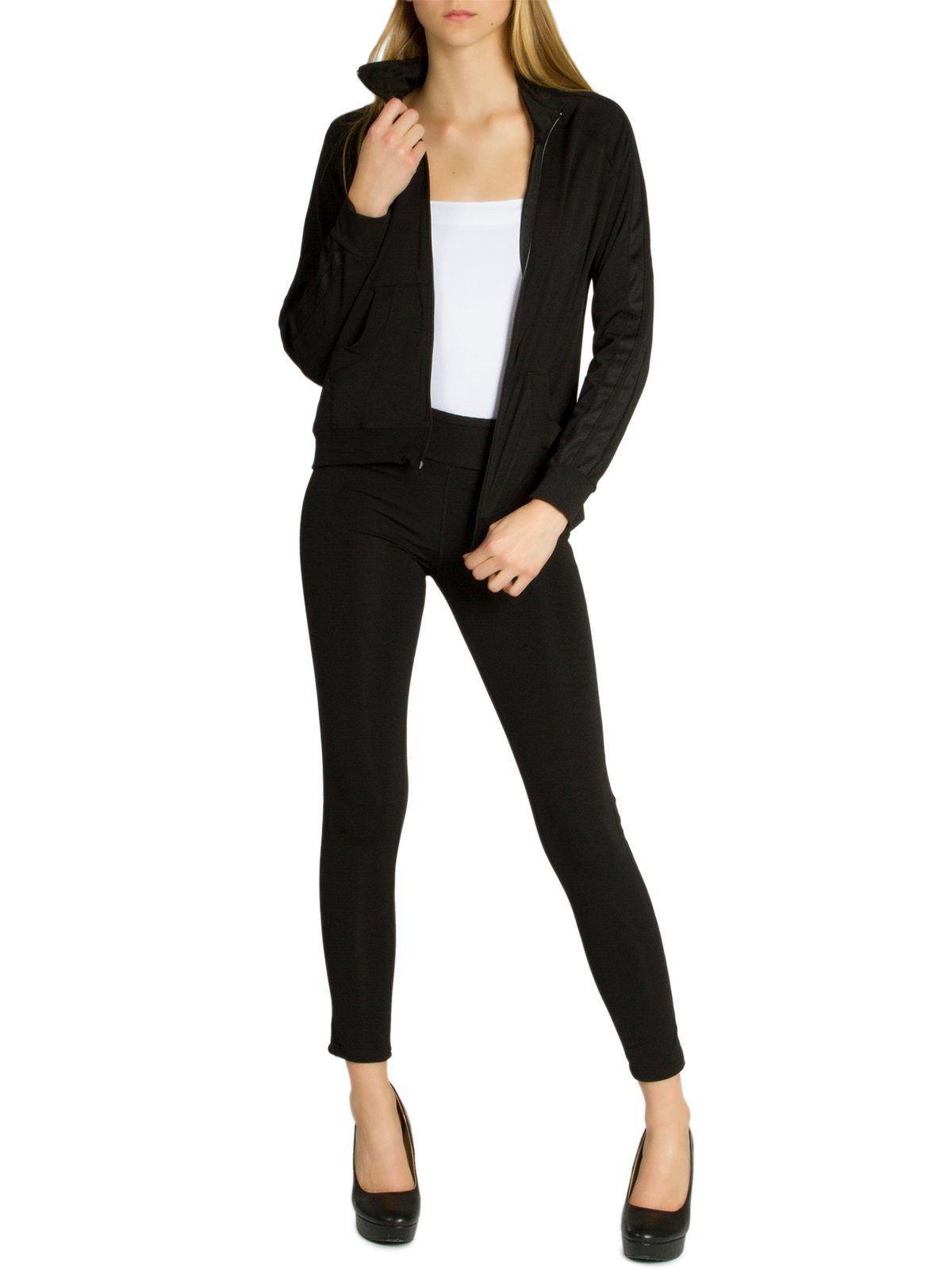 Caspar Trainingsanzug JG002 stylischer Damen Jogginganzug