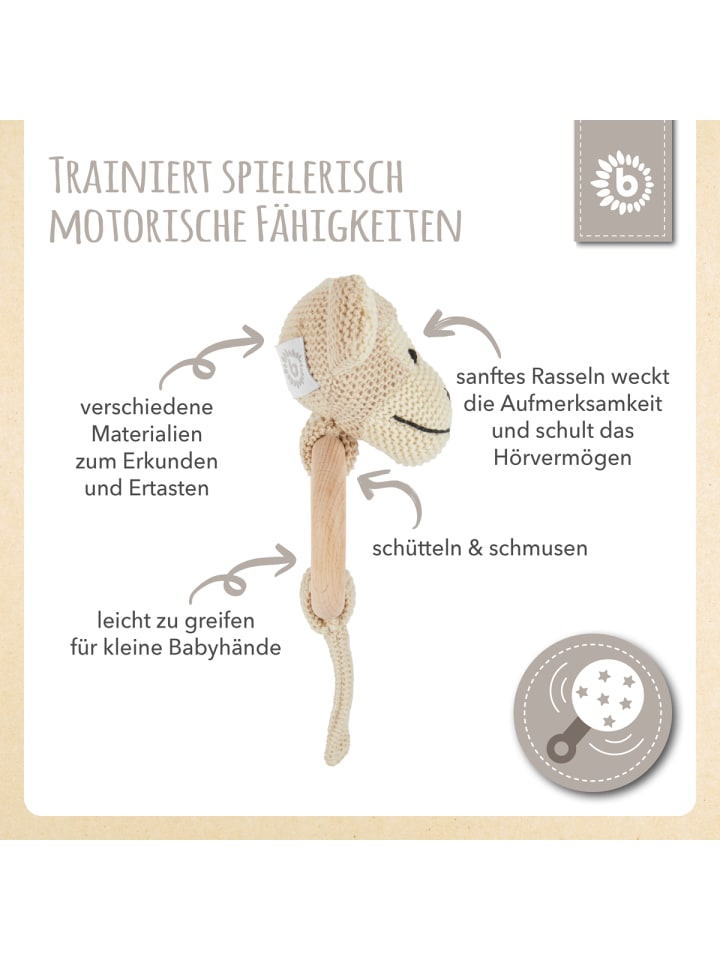 Bieco Spielwaren Greifling Holz Natur und Baumwolle mit Rassel Affe - ab Geburt in Braun günstig kaufen onesize