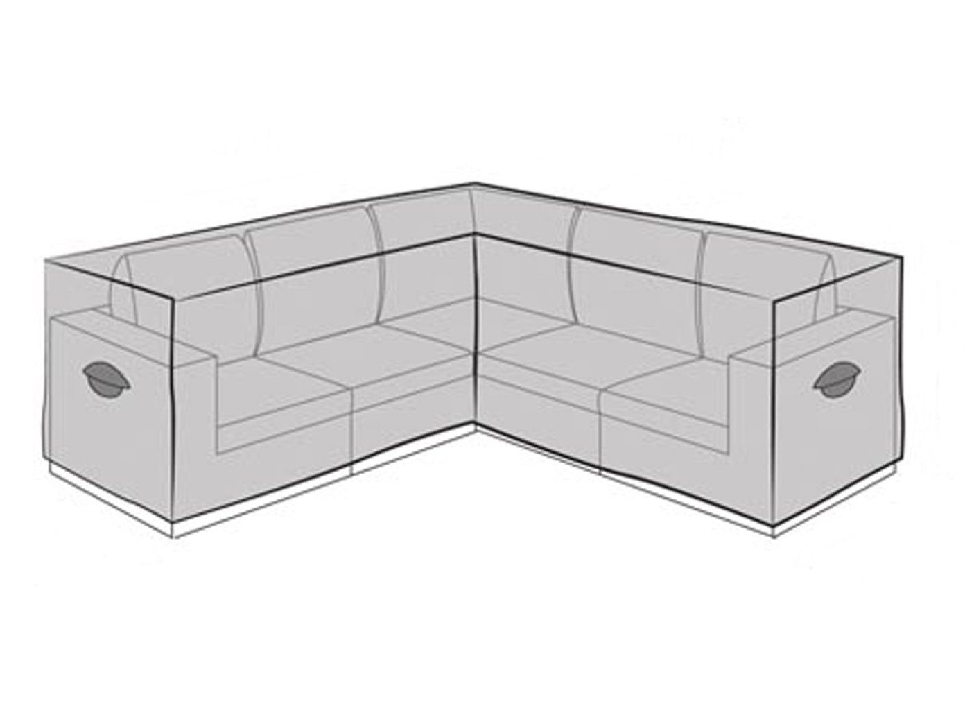PEREL Gartenmöbel-Schutzhülle (1-St), Abdeckung Lounge-Möbel atmungsaktive Abdeckhaube L-Form 215x215x85cm