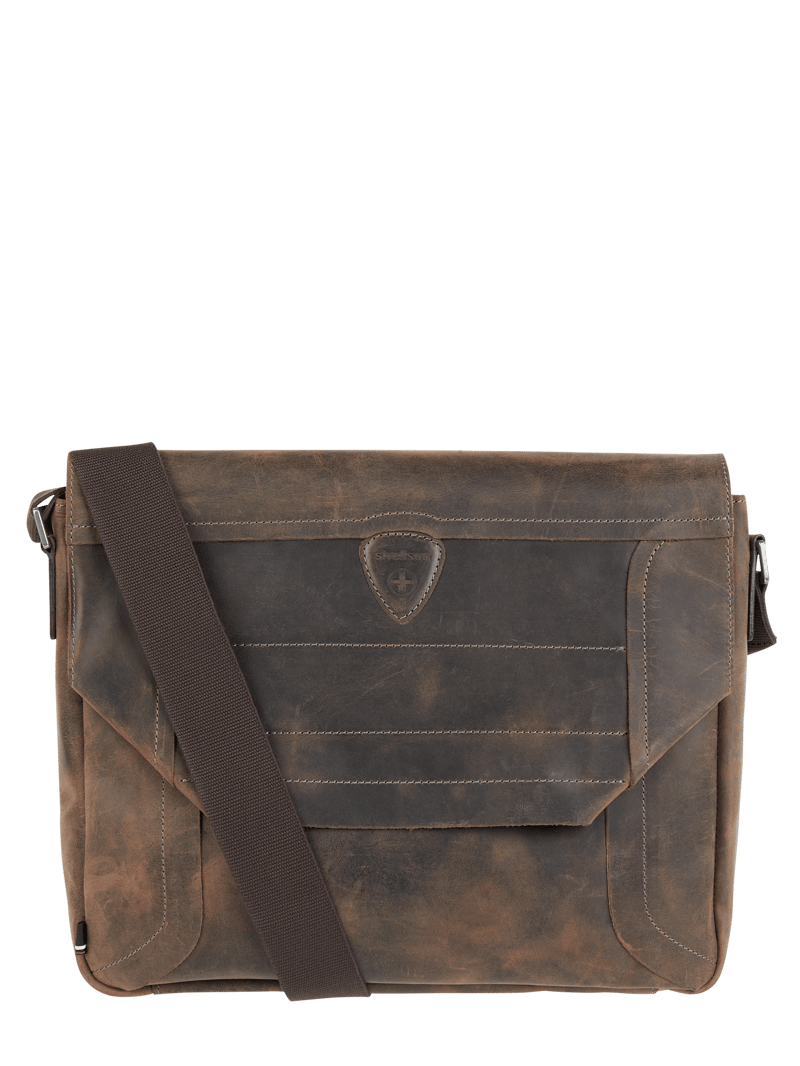 Messenger Bag aus Leder in dunkelbraun