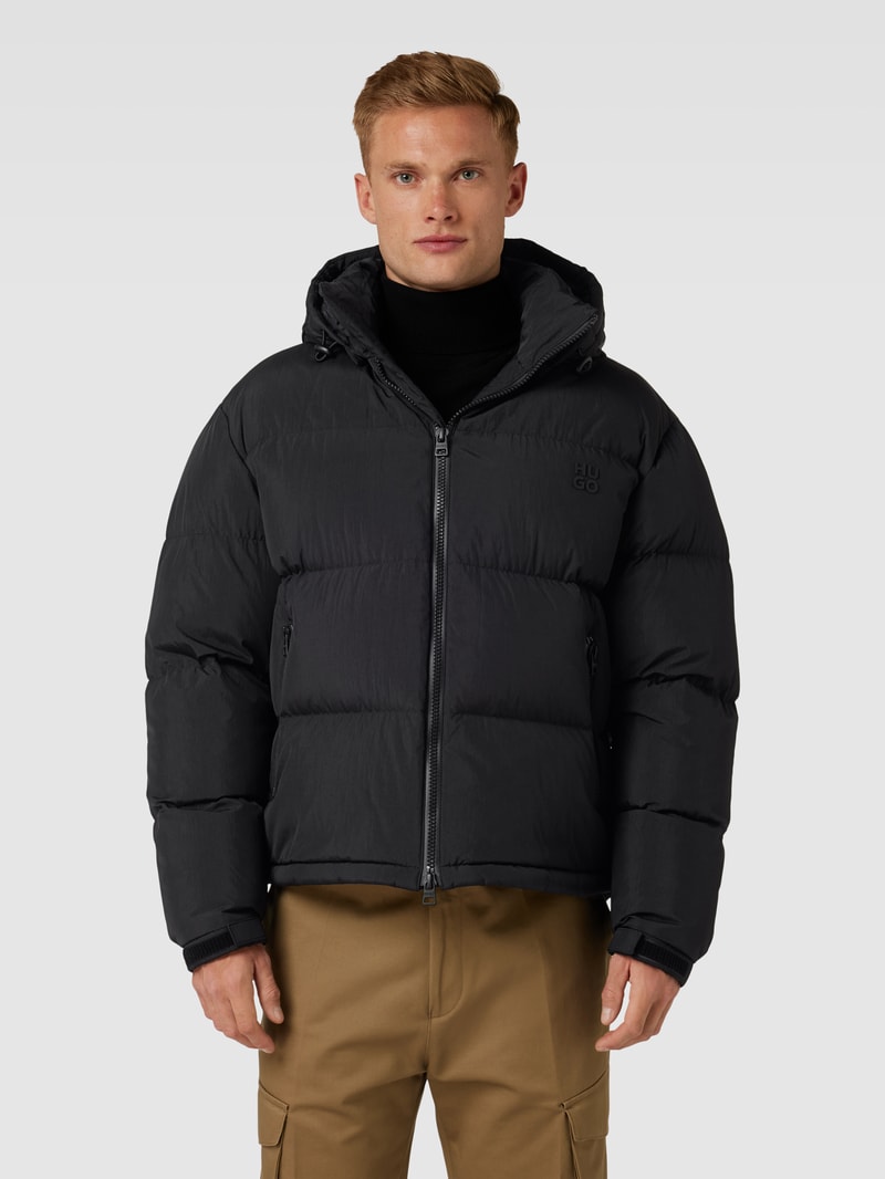 Daunenjacke mit Reißverschluss Modell 'BIRONTO' in schwarz