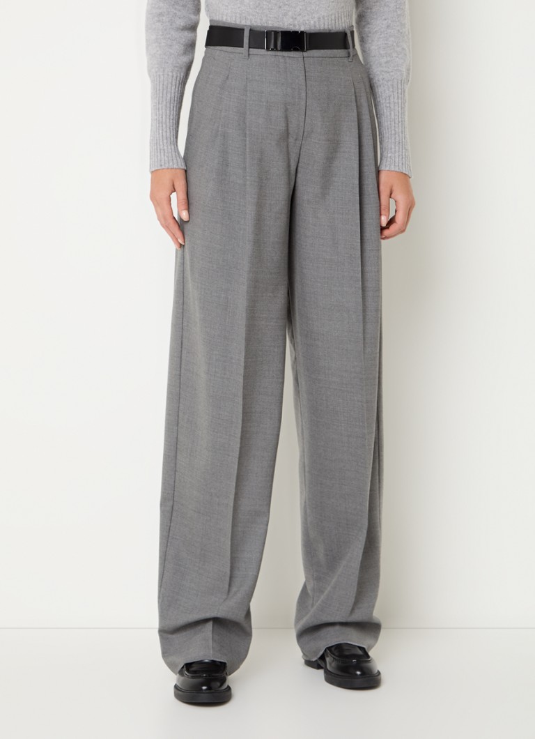 MaxMara Raid high-waist wide-fit trousers in virgin wool blend with pressed crease