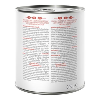 Wolf of Wilderness Senior 6 x 800 g - Mit viel frischem Geflügel