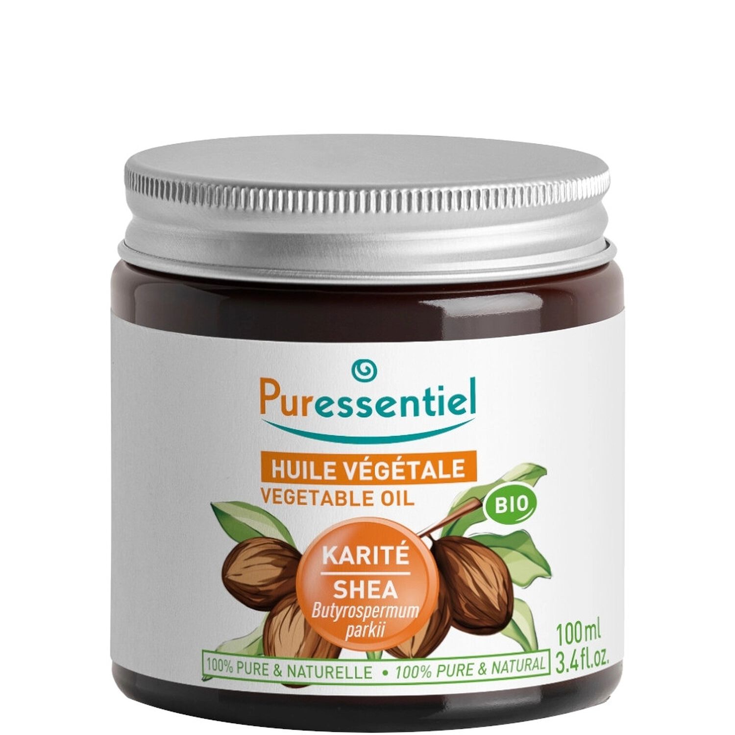 Puressentiel Huile Végétale Beurre de Karité Bio Nourrir, Réparer Peau & Cheveux 100 ml