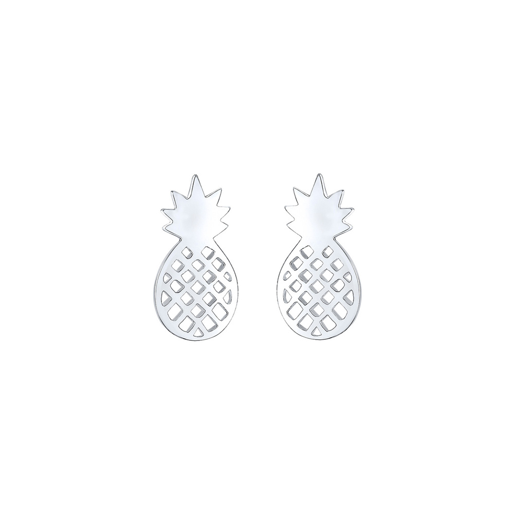 Elli Elli Boucles d'Oreilles Femme Pendentif Ananas Ludique en Argent Sterling 925 Boucles d'oreilles