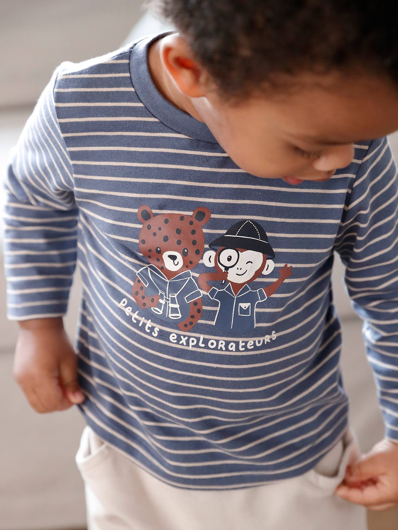 Vertbaudet Baby-Set: Shirt & Sweathose Oeko-Tex - blau