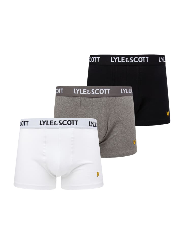 Lyle & Scott Trunks 3-Er Set in Schwarz/Meliertes Grau/Weiß günstig kaufen