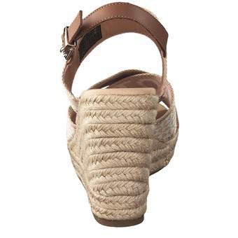Tommy Hilfiger Webbing High Wedge Sandal in beige