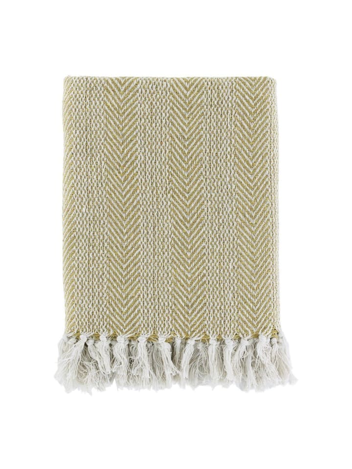 Chic Antique Plaid Decke Aix aus recycelter Baumwolle in honig günstig kaufen onesize