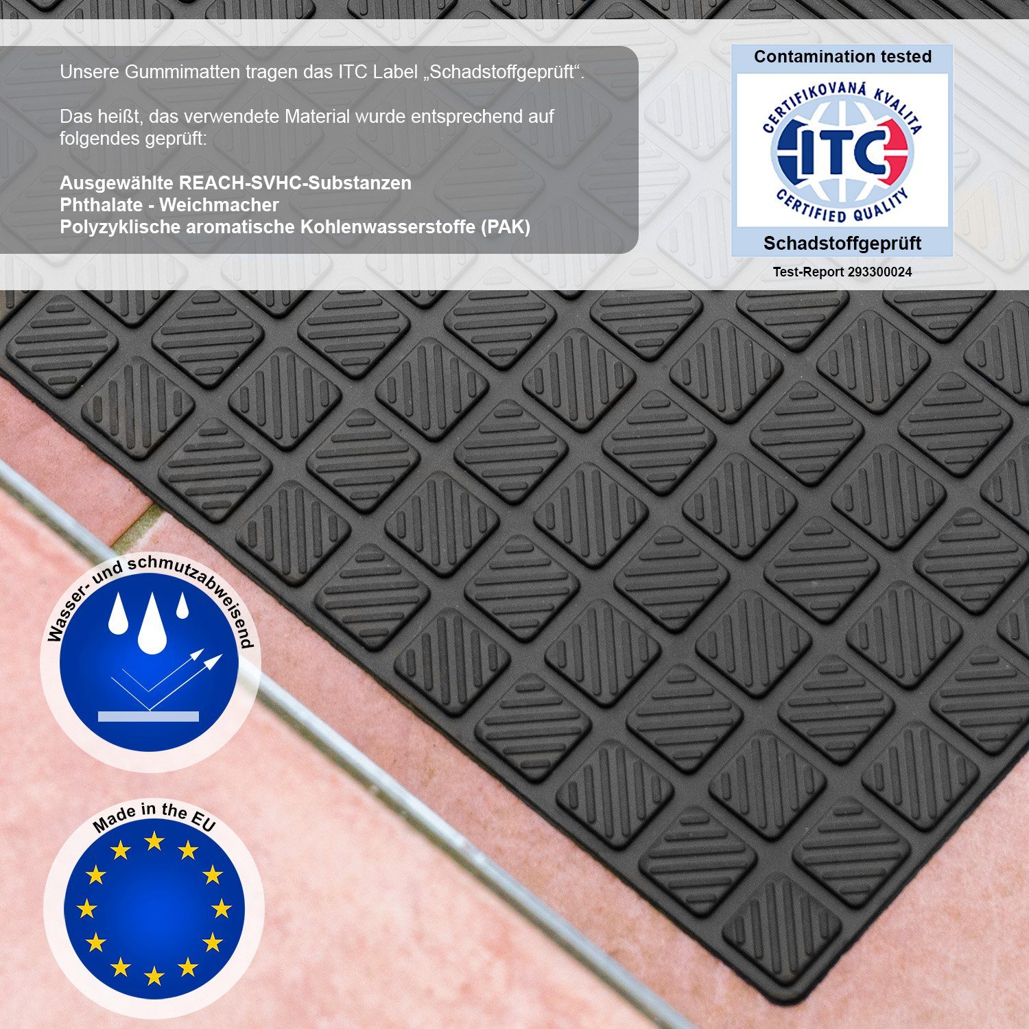 Stufenmatte 3x Gummi 65x25cm Treppenstufen Außen Antirutschmatten Made in EU, BigDean
