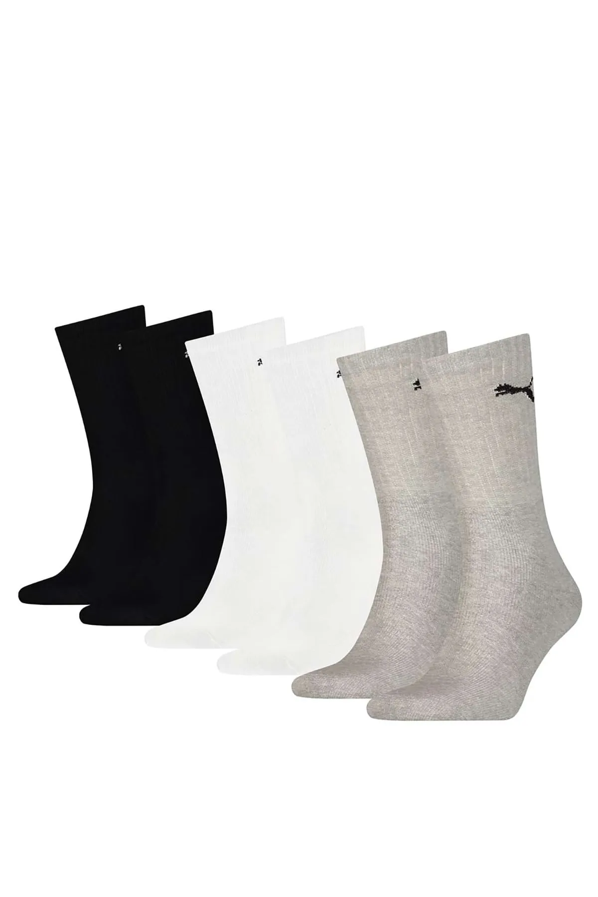 Puma  Unisex Sportsocken, 6 Paar - Crew Socks, Tennissocken, einfarbig