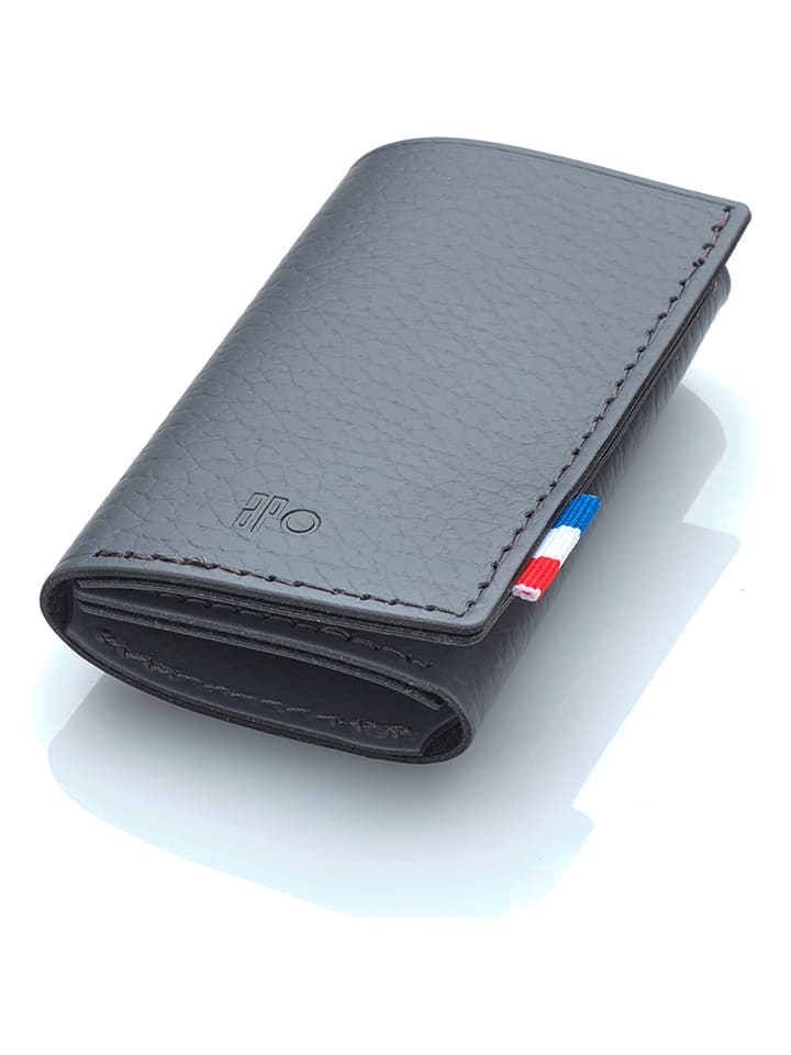 APOCOPE Leder-Geldbörse in Grau - (B)9 x (H)6 x (T)1 cm günstig kaufen onesize