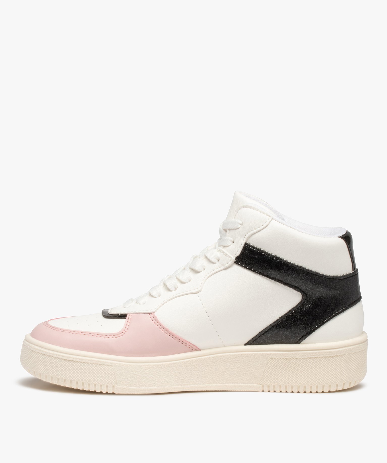 Baskets femme mid-cut colorées à lacets blanc | GEMO