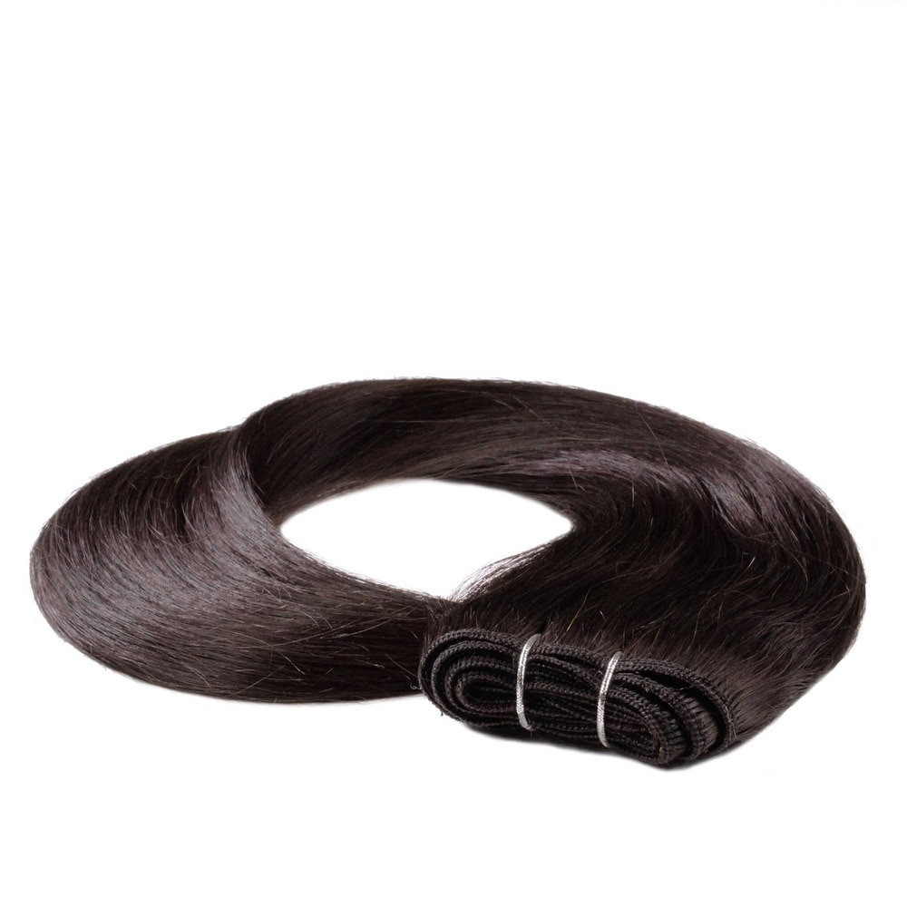 hair2heart Extensions Tissage cheveux naturels #2 Marron foncé 100g extensions