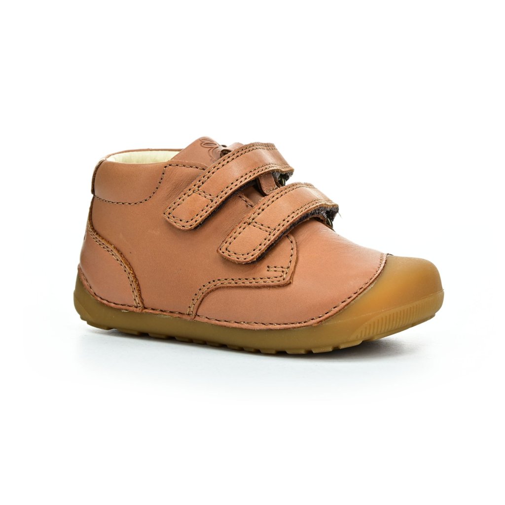Bundgaard Petit Velcro Cognac braune Mid Cut Barfußschuhe