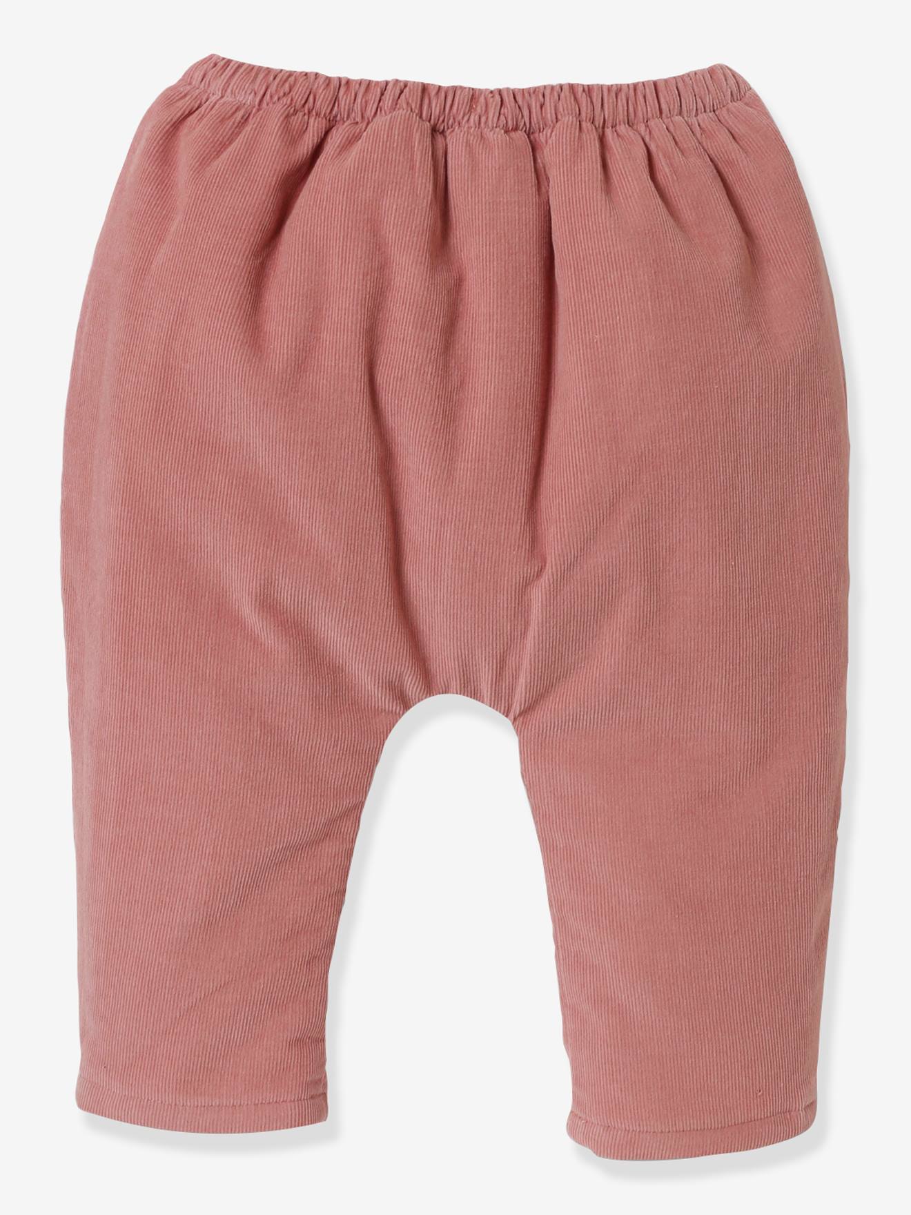 Sarouel bébé en velours CYRILLUS vieux rose