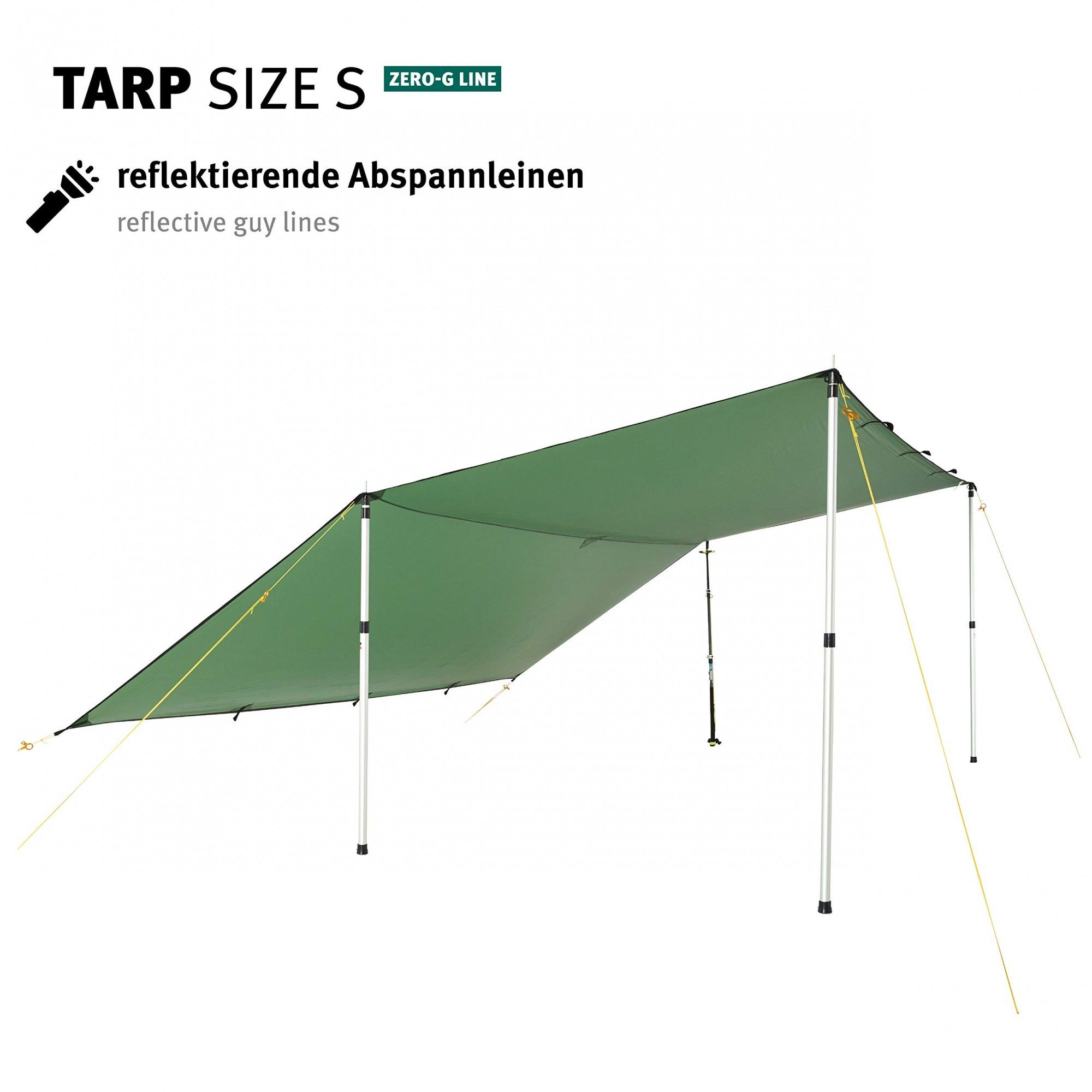 Wechsel Tents Tarp-Zelt Tarp S - Zero-G Line, Personen: 4, Ultraleicht Zeltdach, 400 x 290 cm, Grün