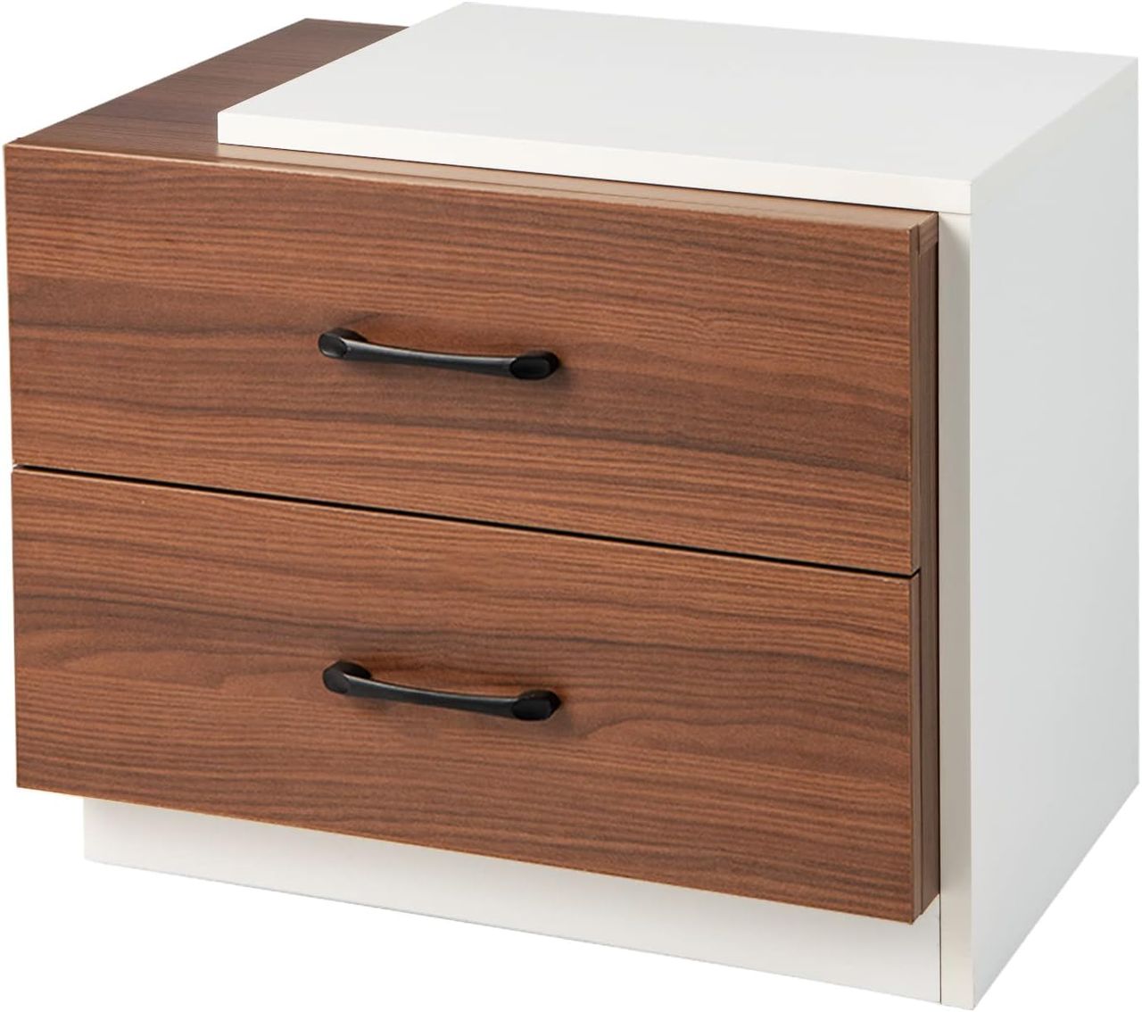 Costway COSTWAY Nachttisch mit 2 Schubladen