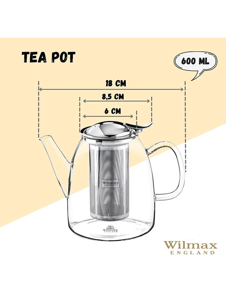 Wilmax Teekanne in Transparent - 600 ml günstig kaufen onesize