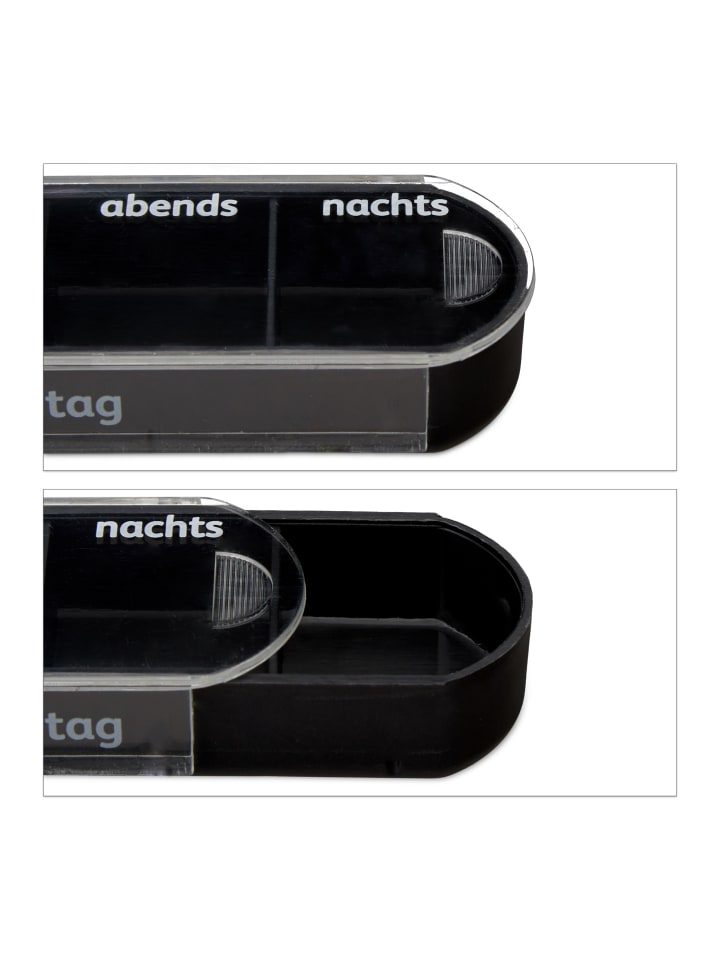 relaxdays Pillendose in Schwarz günstig kaufen onesize