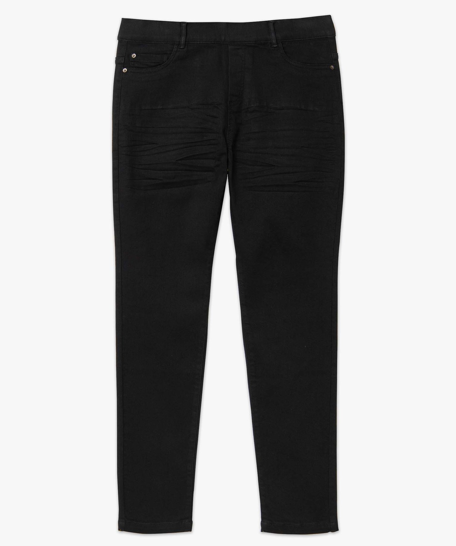 Jegging femme grande taille avec plis sur les hanches noir | GEMO