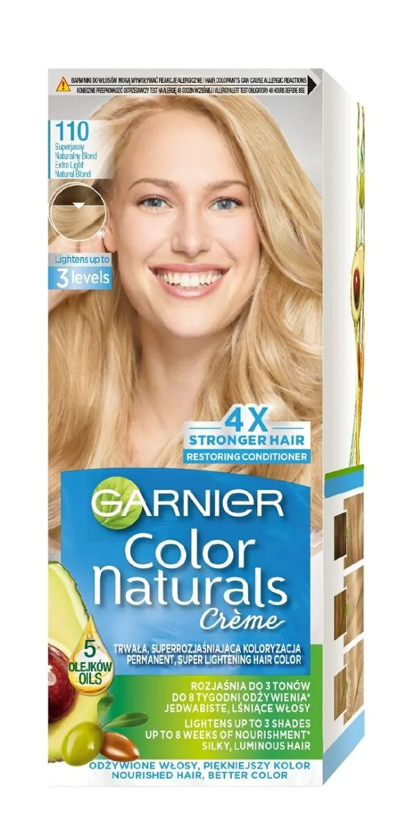Garnier Color Naturals plaukų dažai, 110 itin šviesi natūrali blondinė