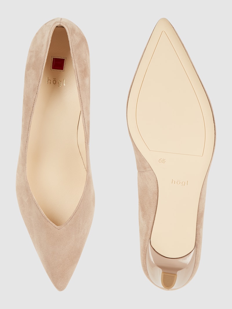 Pumps aus Veloursleder in taupe