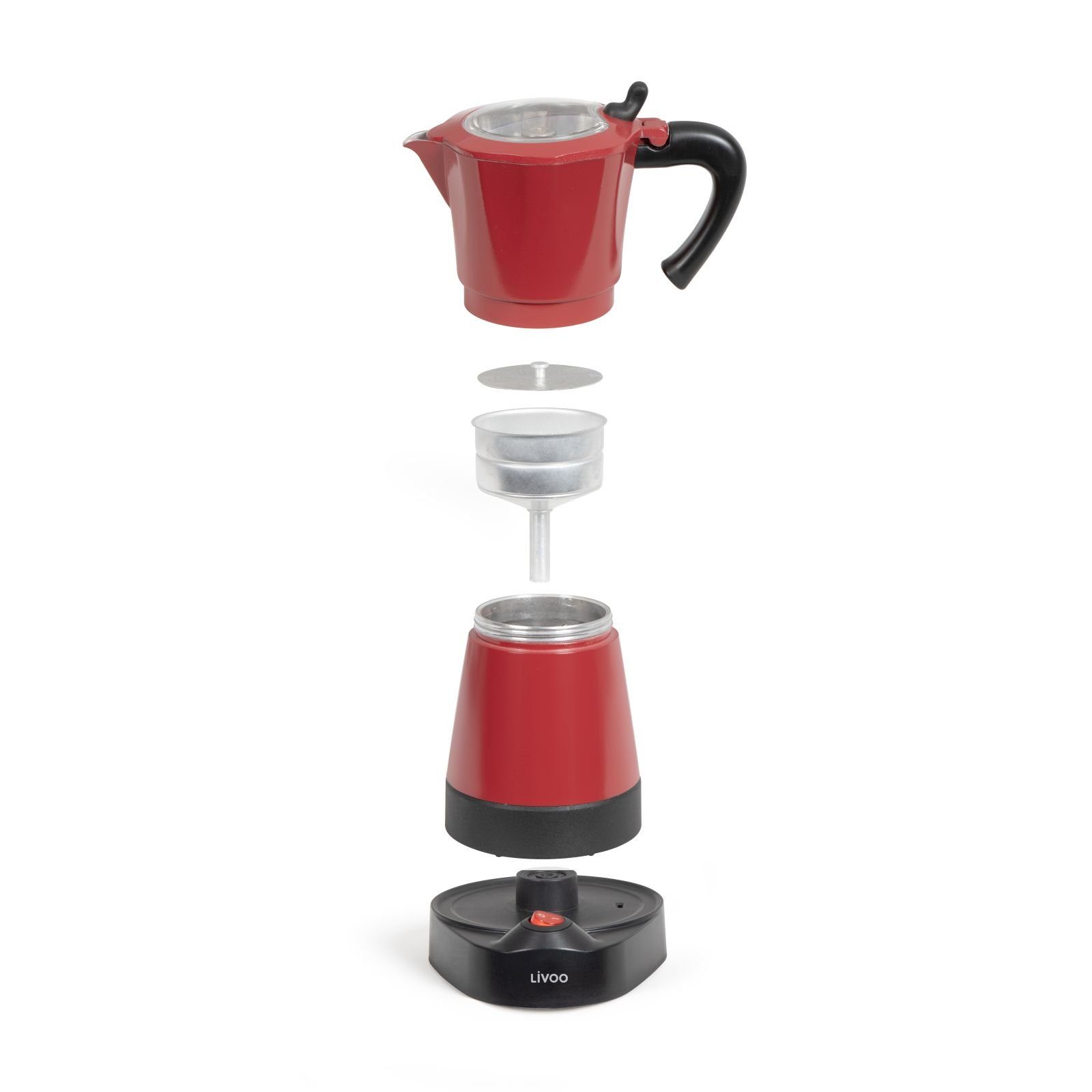 LIVOO Espressokocher LIVOO Espressokocher Elektrisch 6 Tassen Espresso Espressokanne 300ml