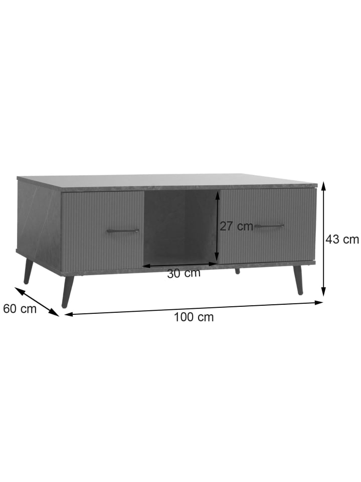 MCW Couchtisch N89, Marmor-Optik grau günstig kaufen onesize