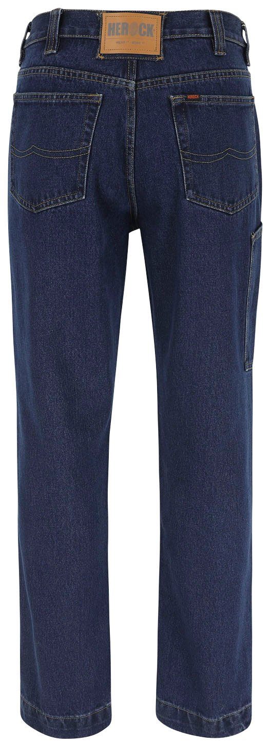 Herock Arbeitshose Pluto Jeanshose Reine Baumwolle, schwer entzündbar, angenehmer Tragekomfort, 6 Taschen