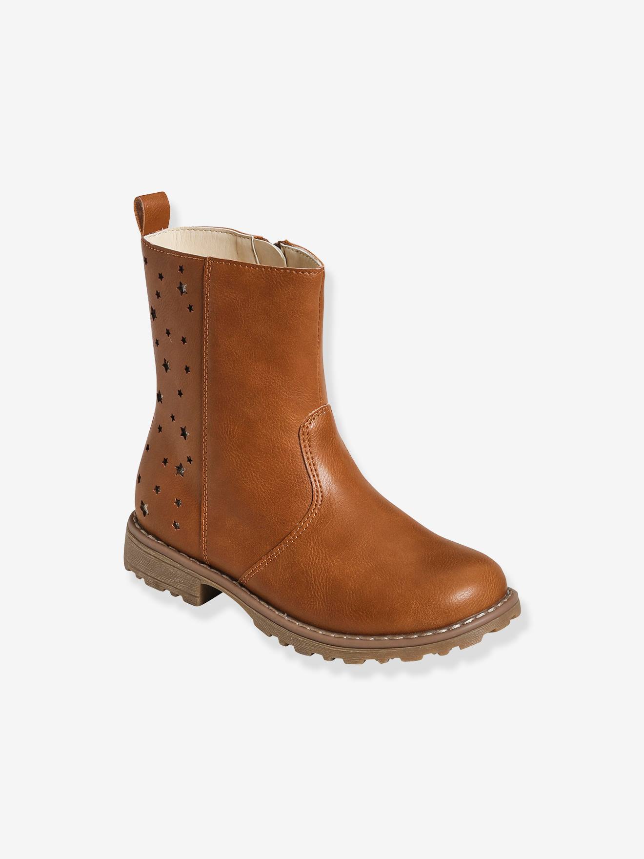 Bottes fantaisie fourrées fille marron
