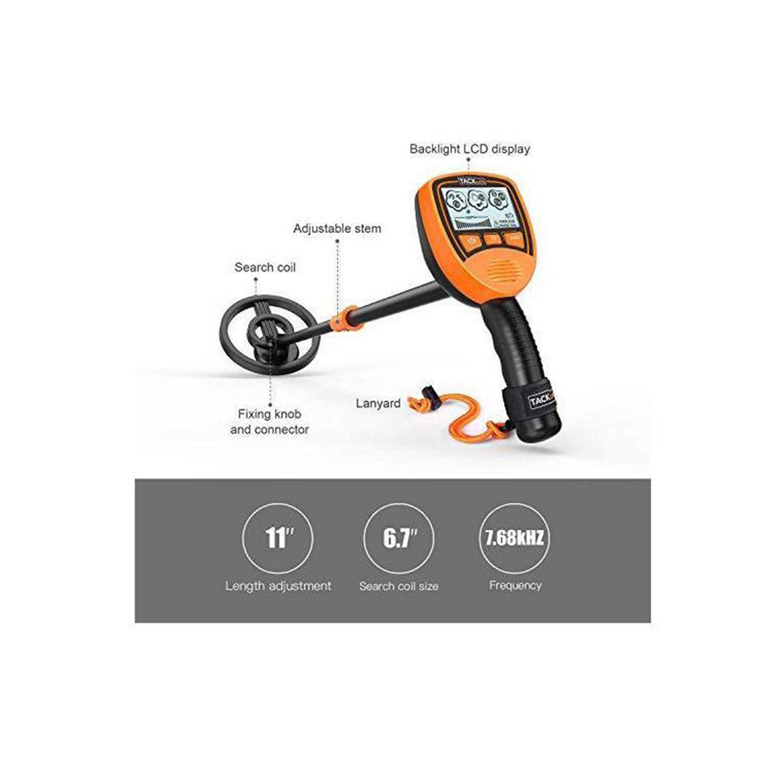 TACKLIFE Metalldetektor, Kinder Metalldetektor mit LCD-Display