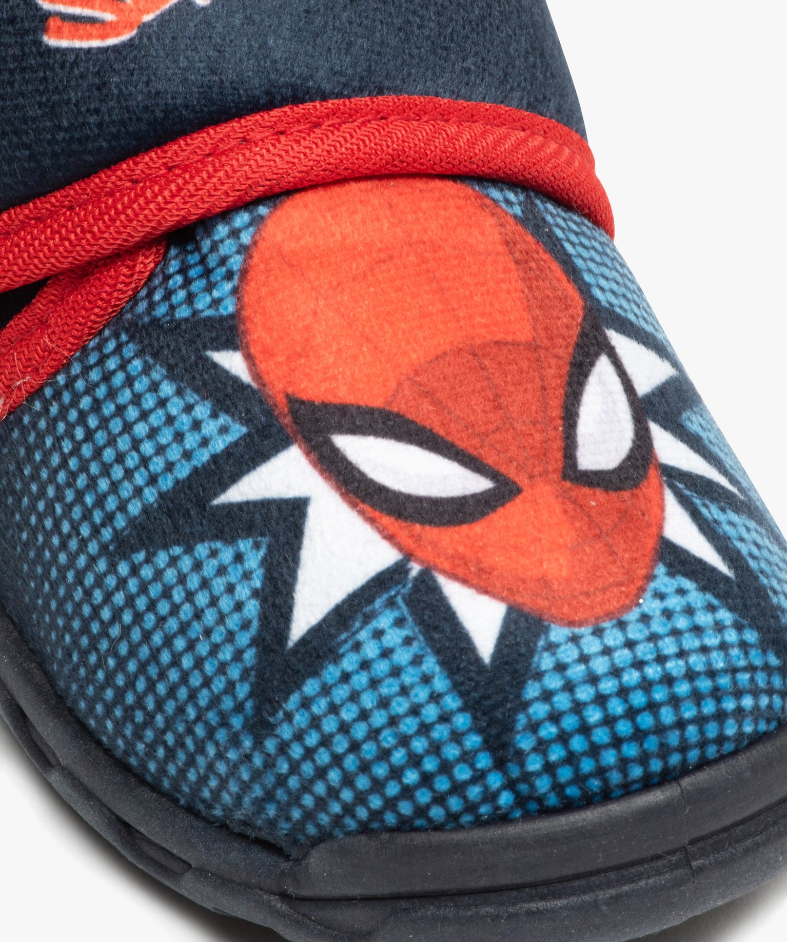 Pantoufle Garçon en velours à scratch - Spiderman bleu | GEMO