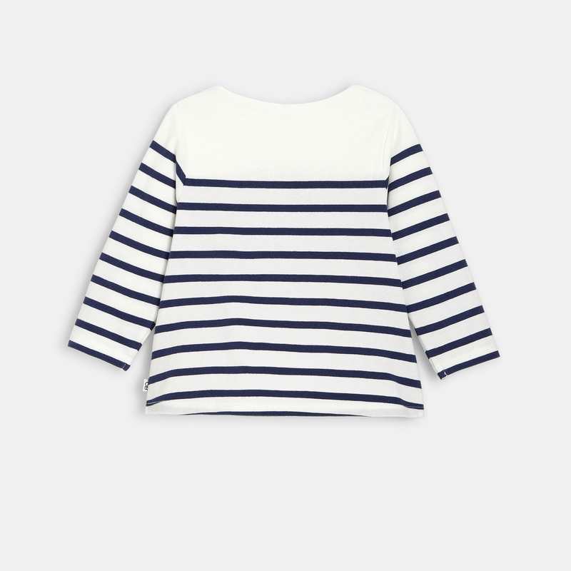 T-shirt marinière rayé coton bio bleu bébé fille