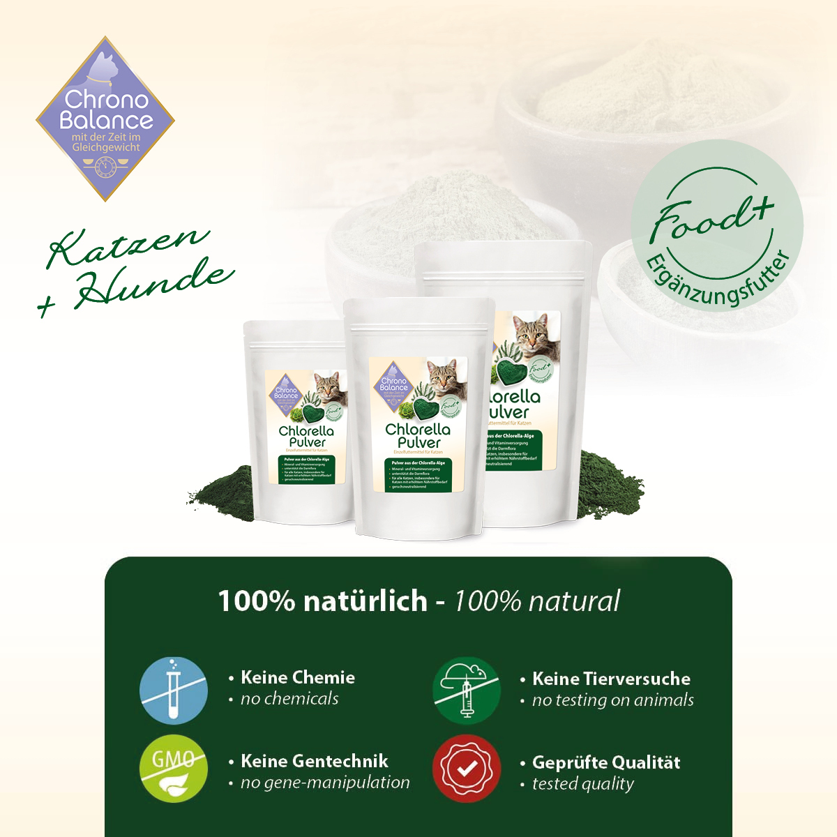 ChronoBalance Ergänzungsfutter & Aufzucht ChronoBalance Chlorella Pulver 500 g