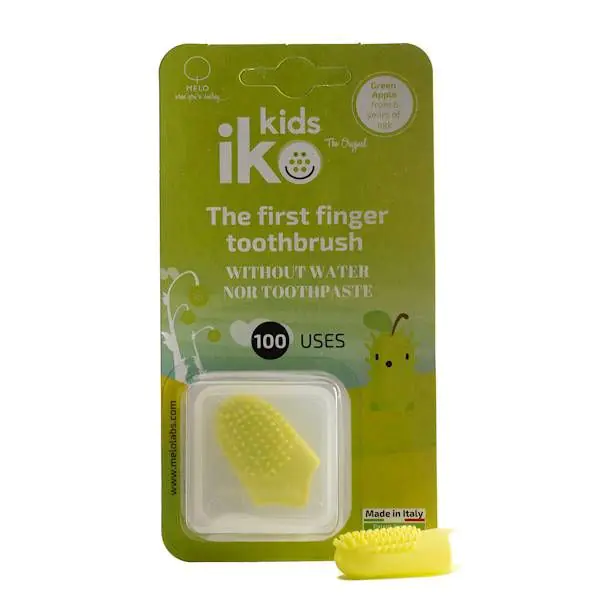 Iko Kids Φυσική Οδοντόβουρτσα Δακτύλου Πράσινο Μήλο