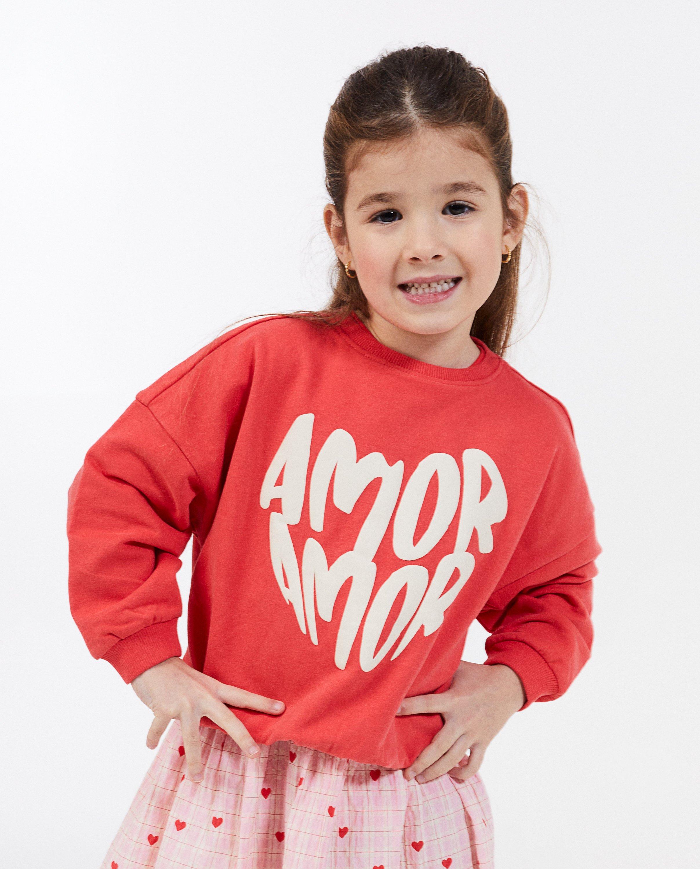 Pulover K3 cu inscripția K3 De 3 Biggetjes, unisex roșu deschis