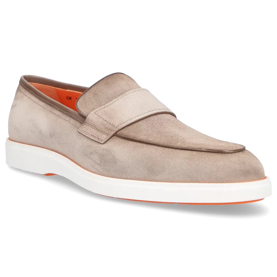 Santoni - Loafer 17101 Veloursleder - beige