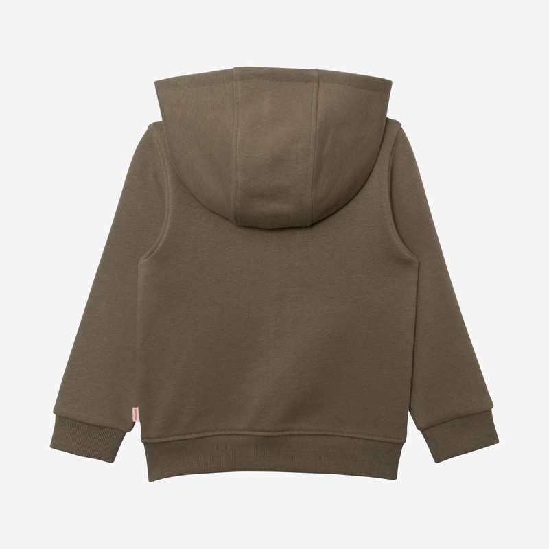 Cardigan bébé garçon message kaki en coton recyclé vert Catimini