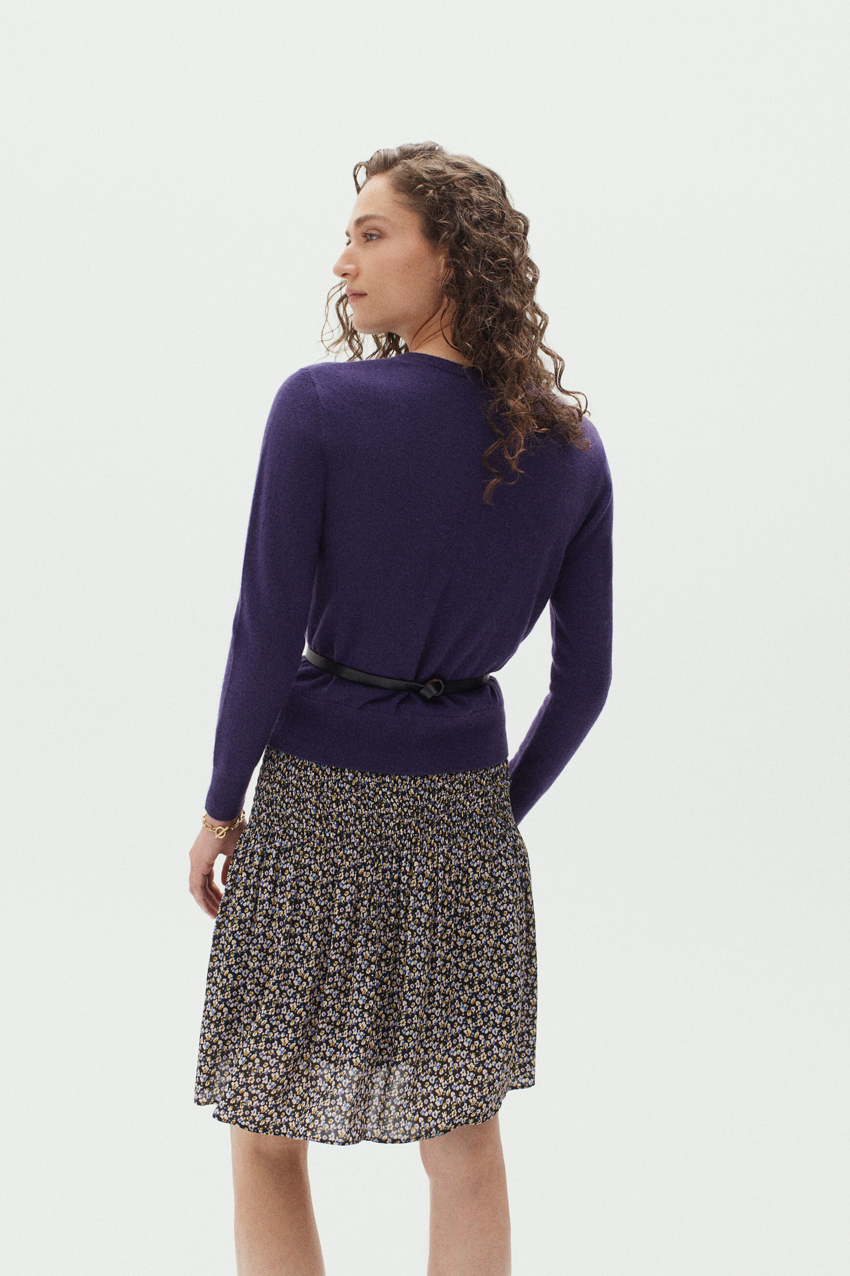 jupe jessie fleurs noir femme