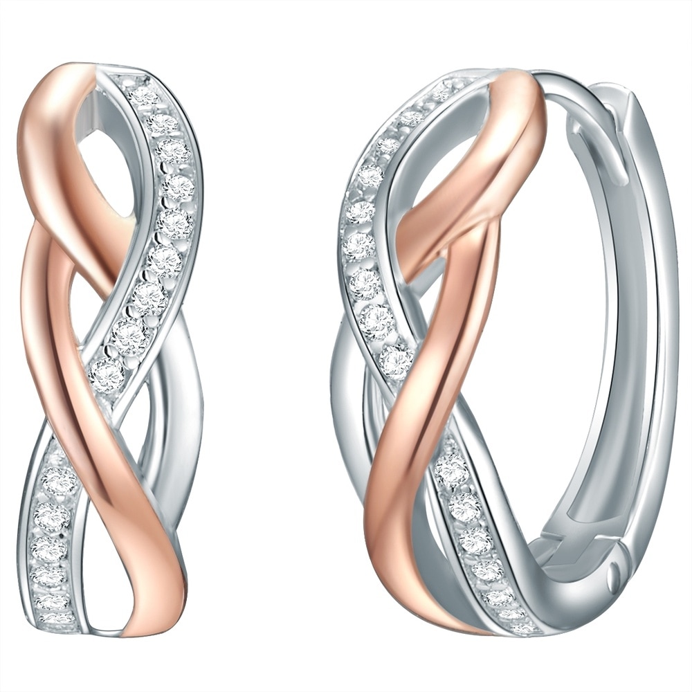Rafaela Donata Créoles en argent Argent sterling Oxyde de zirconium (CZ) en Argent Boucles d'oreilles