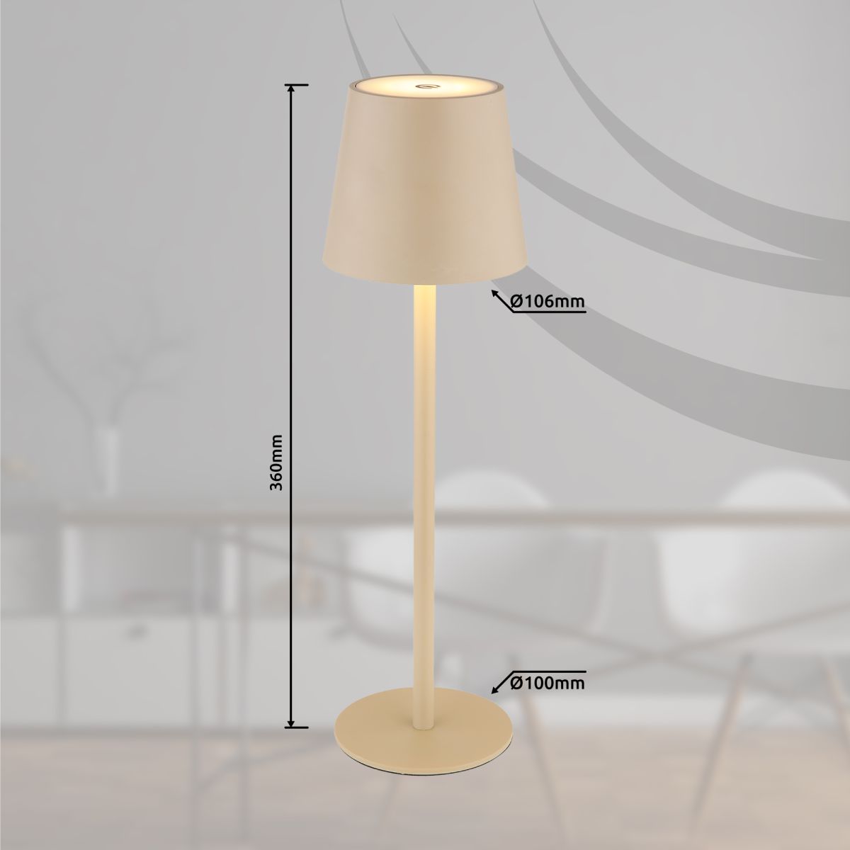 Globo Akku Tischleuchte Vannie Beige