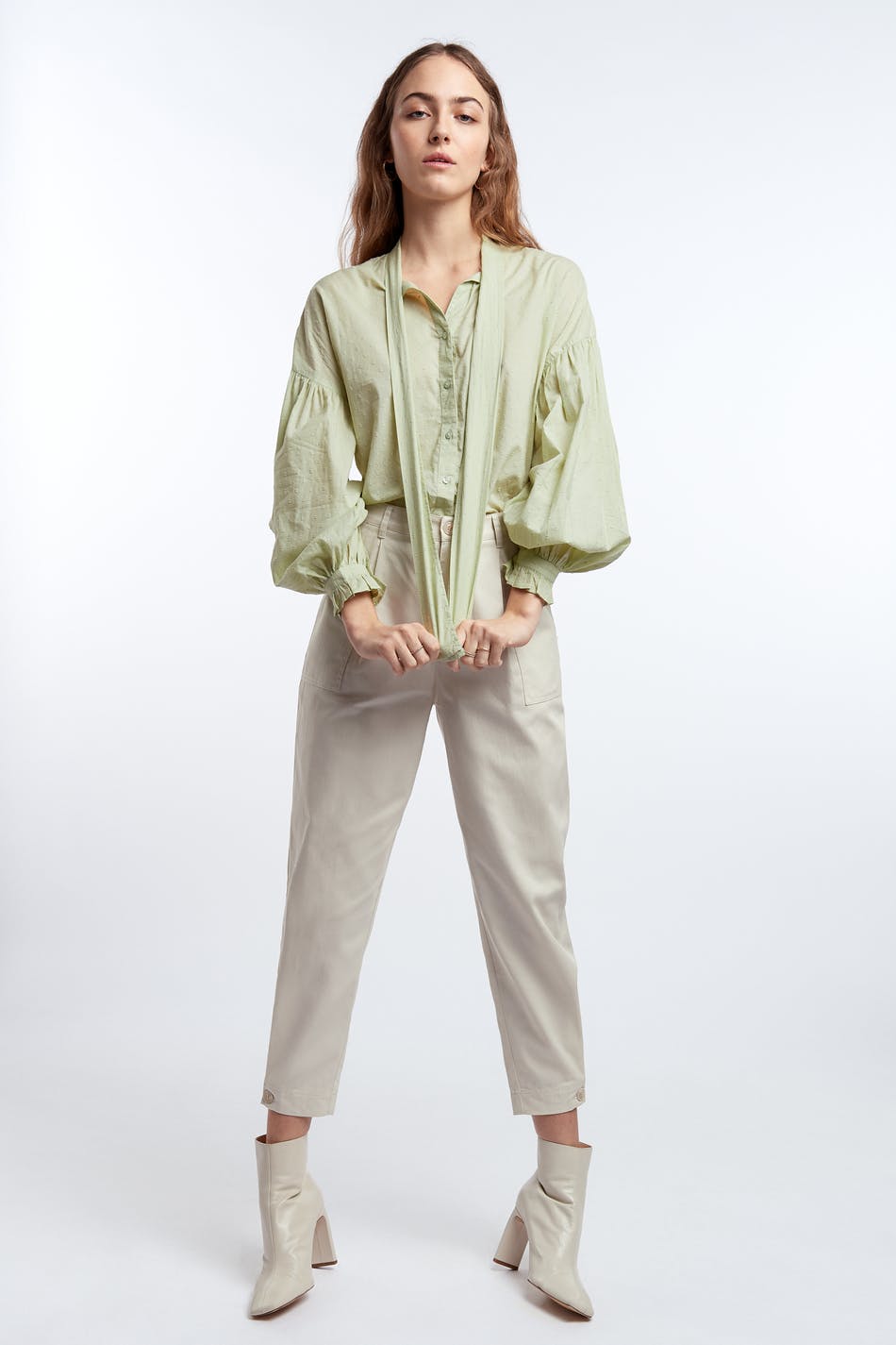 Zina tie neck blouse