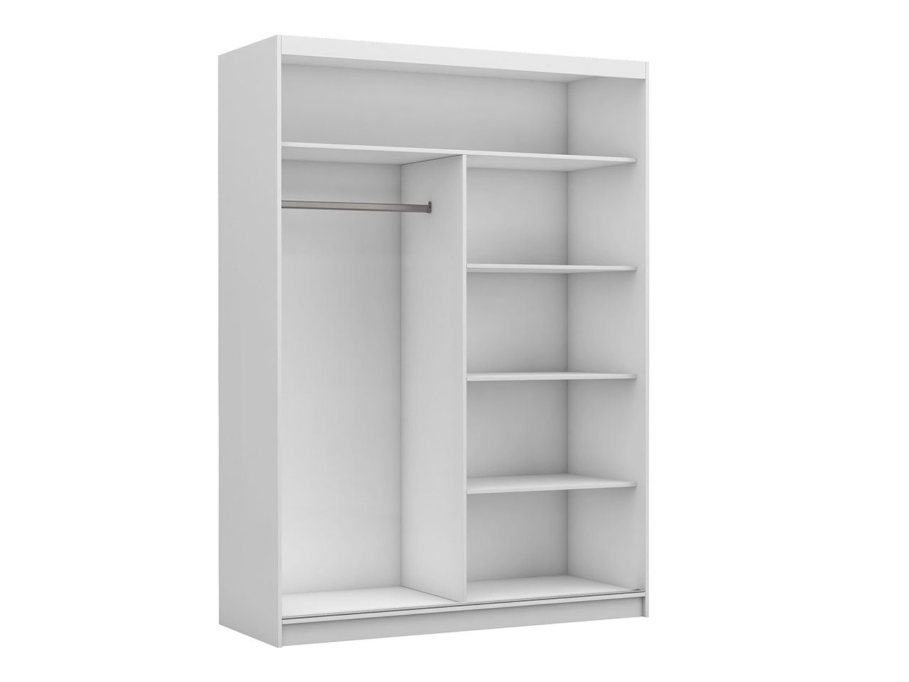 MKS MÖBEL Kleiderschrank VALENCIA Schiebeschrank 160 cm mit Schwarz Korpus, Lacobel-Glas, Spiegel
